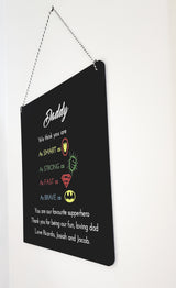 Father's day superhero board - Craft Me Pretty (CMP Lasercraft - Perth Laser cutting)