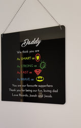 Father's day superhero board - Craft Me Pretty (CMP Lasercraft - Perth Laser cutting)