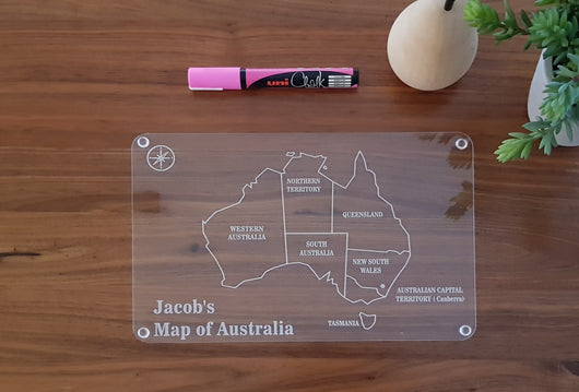 Map of Australia write and wipe board - Craft Me Pretty (CMP Lasercraft - Perth Laser cutting)
