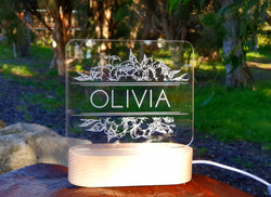 night light, perth night light, kid night light, personalised night light, personalised gift, personalised night light, room decoration night light, gift for girls, perth laser cut, perth laser engraving